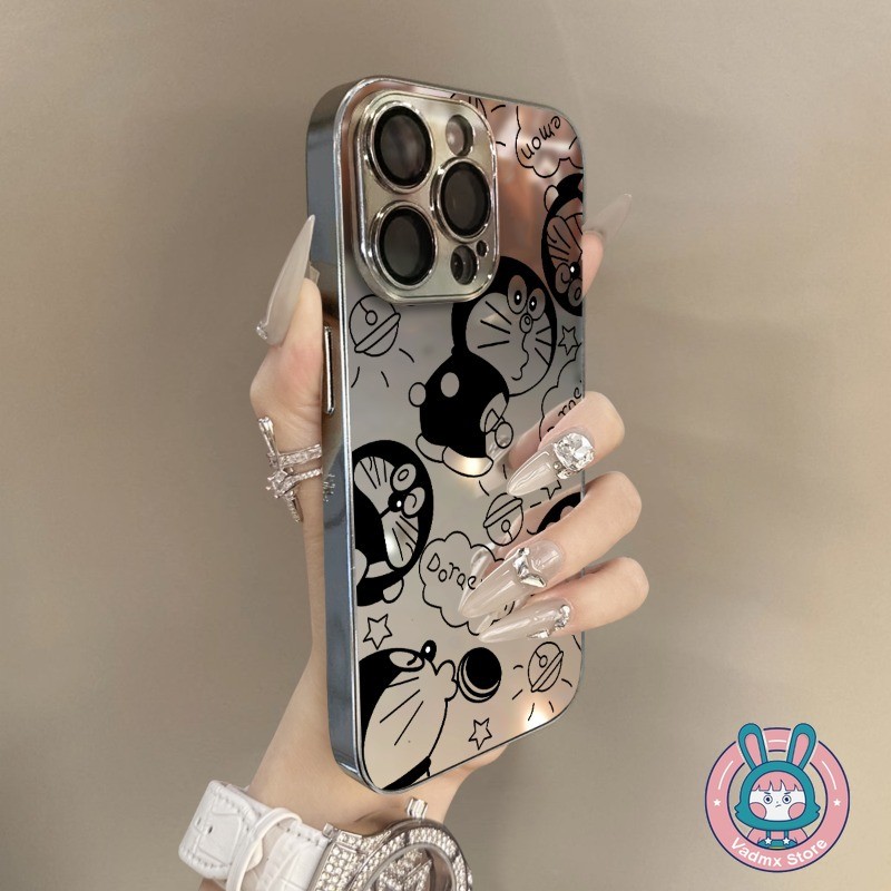 การ์ตูนโดราเอมอนกระจกสําหรับVivo V40 V30 V29 V27 V27E V25 V23 V23E V21 V21S V20 Y75 Y55 T2X T2 Pro T