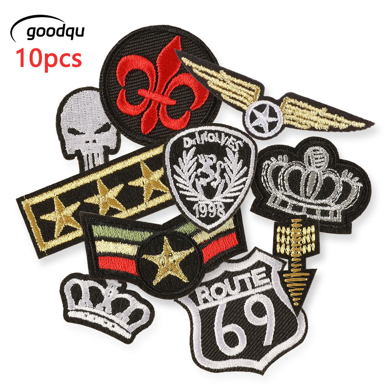 10 ชิ้นป้ายขนาดเล็ก Parches เหล็กสําหรับเสื้อผ้าแพทช์สติกเกอร์ปักแพ็คเย็บ Lot Thermocollant ผ้ากระเป๋าเป้สะพายหลังแจ็คเก็ต