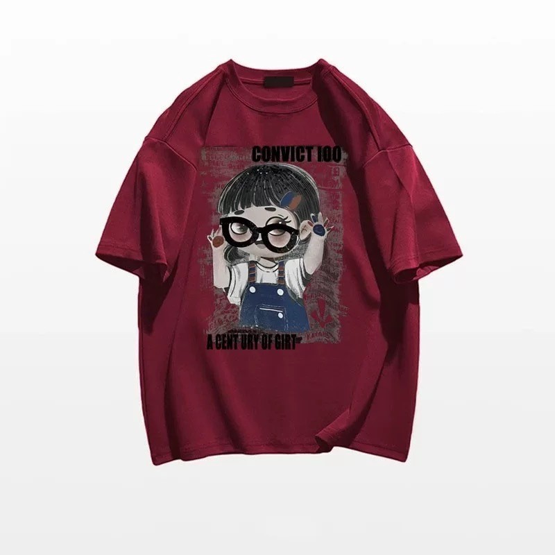 TeddyTee ️เสื้อสาวอวบ-เสื้อยืด oversize สวมใส่สบาย ลายพิมพ์ “CONVICT GIRL” สไตล์เกาหลี  ไม่ต้องรีด แนวสตรีท ผ้าฝ้าย100% ราคา ถูกที่สุด ดีลบีเคเค แกลเลอรีภาพที่ 5