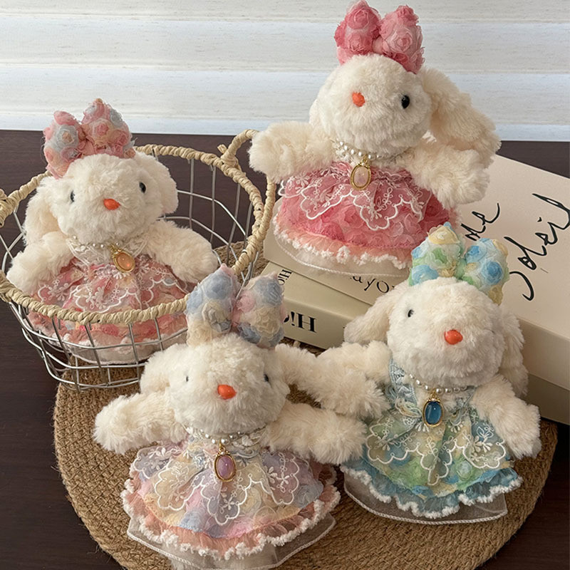 กระโปรงผ้าไหมกระต่ายจี้พวงกุญแจสําหรับกระเป๋าการ์ตูนจับคู่พวงกุญแจกระเป๋าเป้สะพายหลังอุปกรณ์เสริมเพื่อนของขวัญ