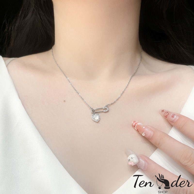 COD-ส่งเร็วจากไทย🎀สีชมพู, หัวใจ, หมุด, สร้อยคอ, ผู้หญิง, ส่วนบุคคล, สร้อยคอ, แสงหรูหรา, มัลติฟังก์ชั่, โซ่ไหปลาร้า-Ten