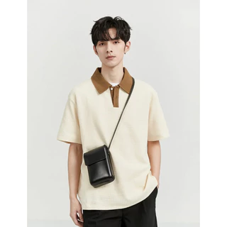 BeCoolMan🍃เสื้อโปโลแขนสั้นลําลอง ทรงหลวม สวมใส่สบาย เข้ากับทุกการแต่งกาย แฟชั่นฤดูร้อน สําหรับผู้ชาย