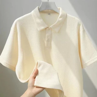 BeCoolMan🍃เสื้อโปโลผู้ชาย 6 สี จัดส่งในกรุงเทพฯ สไตล์ญี่ปุ่น สันทนาการ คอโปโล ผ้าวาฟเฟิล มีให้เลือก M-3XL