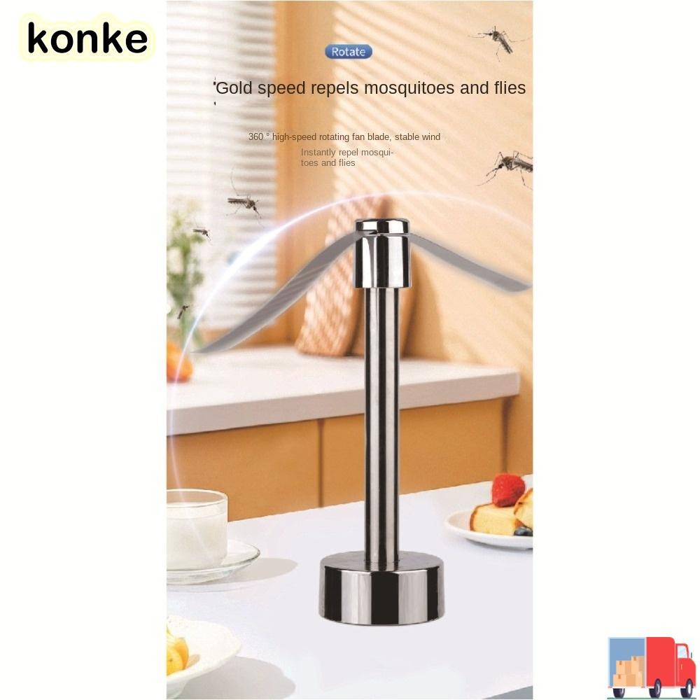 KONKE พัดลมไล่แมลง Silent Keep Fly Away ดักแมลงวันอัตโนมัติ, แบตเตอรี่คุณภาพสูงพัดลมอาหารสแตนเลส Hom