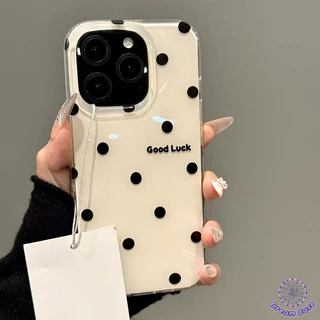 เคสไอโฟน 11 แฟชั่นการ์ตูนสีดำจุด IMD นุ่ม สำหรับ IPhone 17 AIR 16 12 15 14 13 11 Pro Max 7 8 16 15 14 Plus