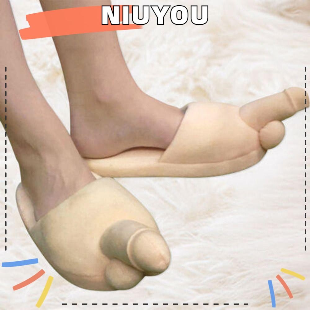 Niuyou 1 คู่รองเท้าแตะฤดูหนาวที่น่าสนใจในครัวเรือนตลกตุ๊กตาแบน
