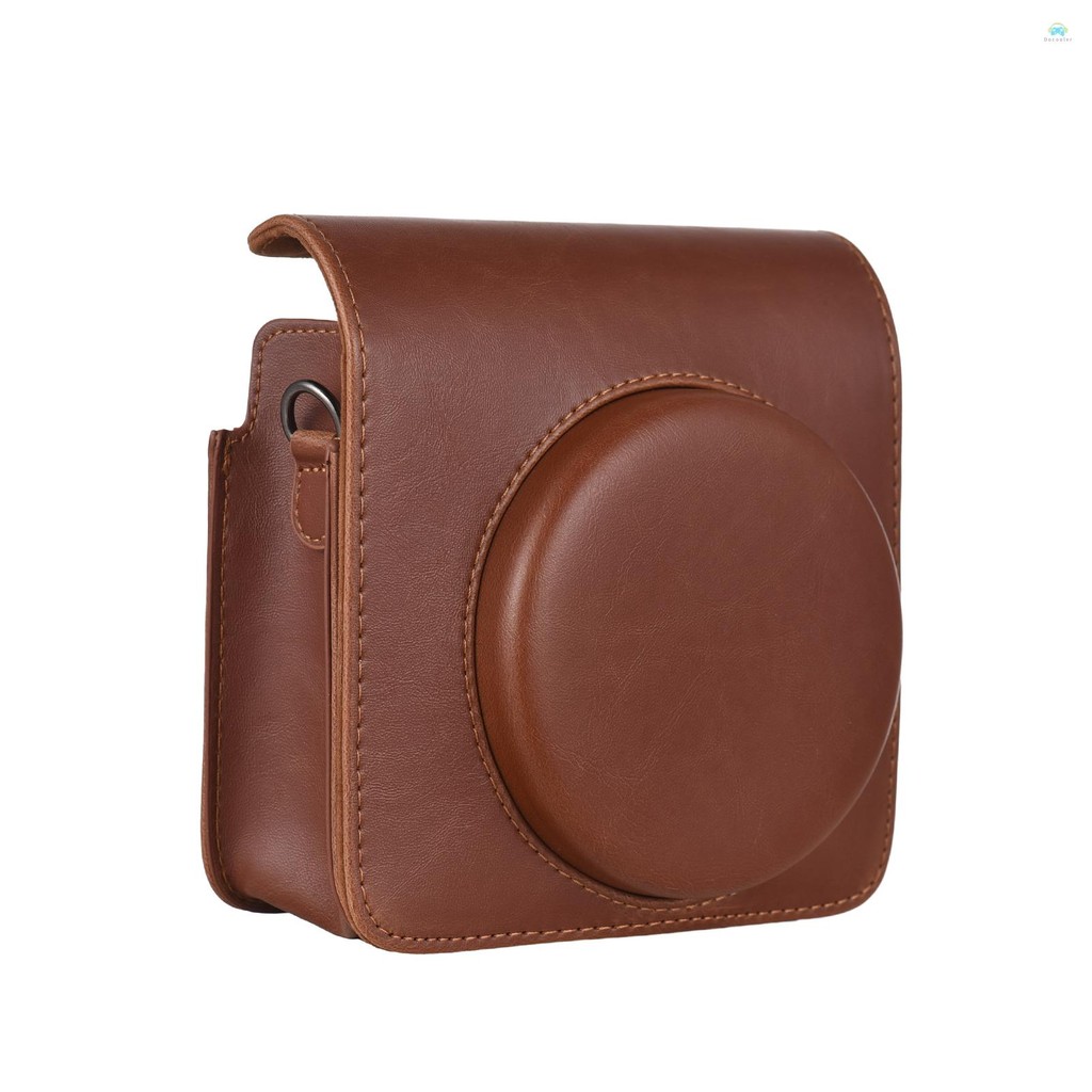 Yb2 เคสกล้อง Instant Camera Storage Case กระเป๋ากล้องหนัง PU หัวเข็มขัดแม่เหล็กพร้อมสายคล้องไหล่เข้ากันได้กับ Fujifilm Instax Square SQ40/ SQ1