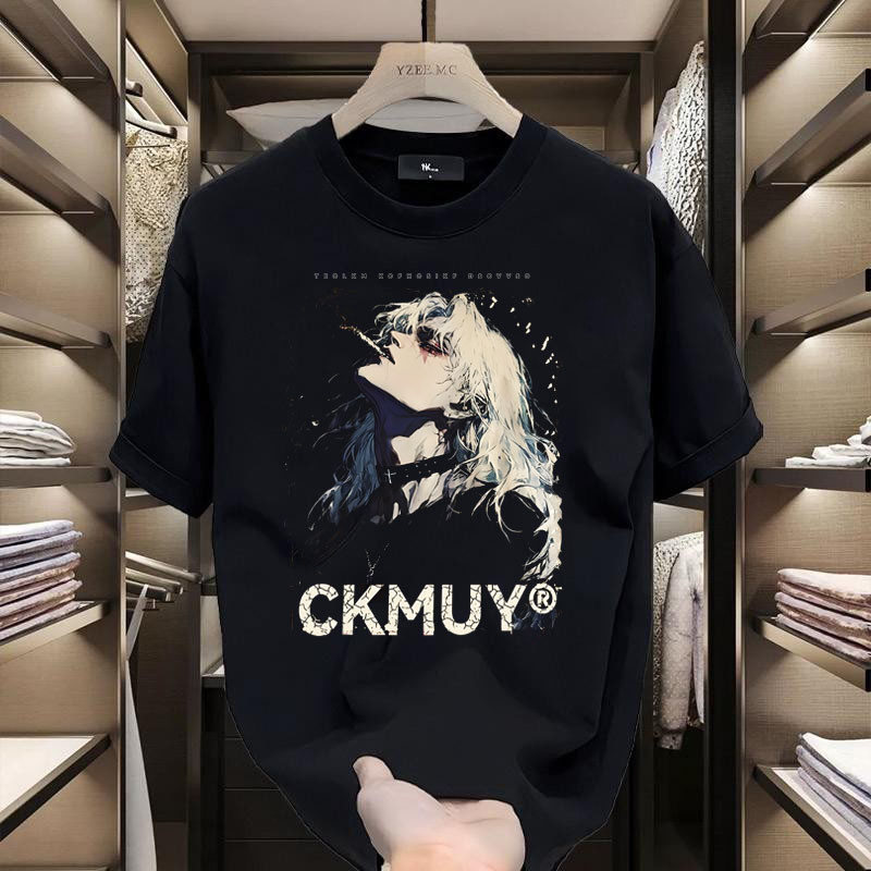 Basi เสื้อยืด oversize unisex สกรีนด้านหน้า ลาย "CKMUY02" ผ้าคอตตอน100% เนื้อผ้าเกรดพรีเมียม คอกลม ใส่สบาย