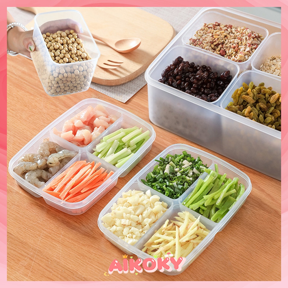 AIKOKY กล่องถนอมอาหาร กล่องพลาสติกสำหรับตู้เย็น สําหรับแช่แข็ง รักษาความสด ประหยัดพื้นที่ กล่องเก็บอาหาร ช่องเก็บผัก