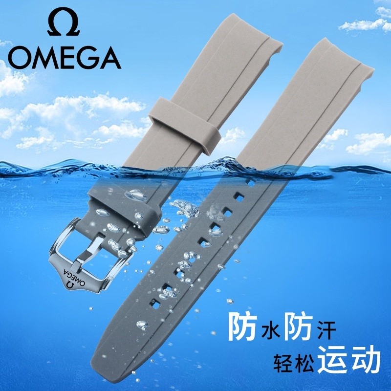 สายนาฬิกาซิลิโคนปลายโค้งขนาด 22 มม. 20 มม. สําหรับ Omega x moonswatch กีฬาสร้อยข้อมือกันน้ํานาฬิกาเปลี่ยน