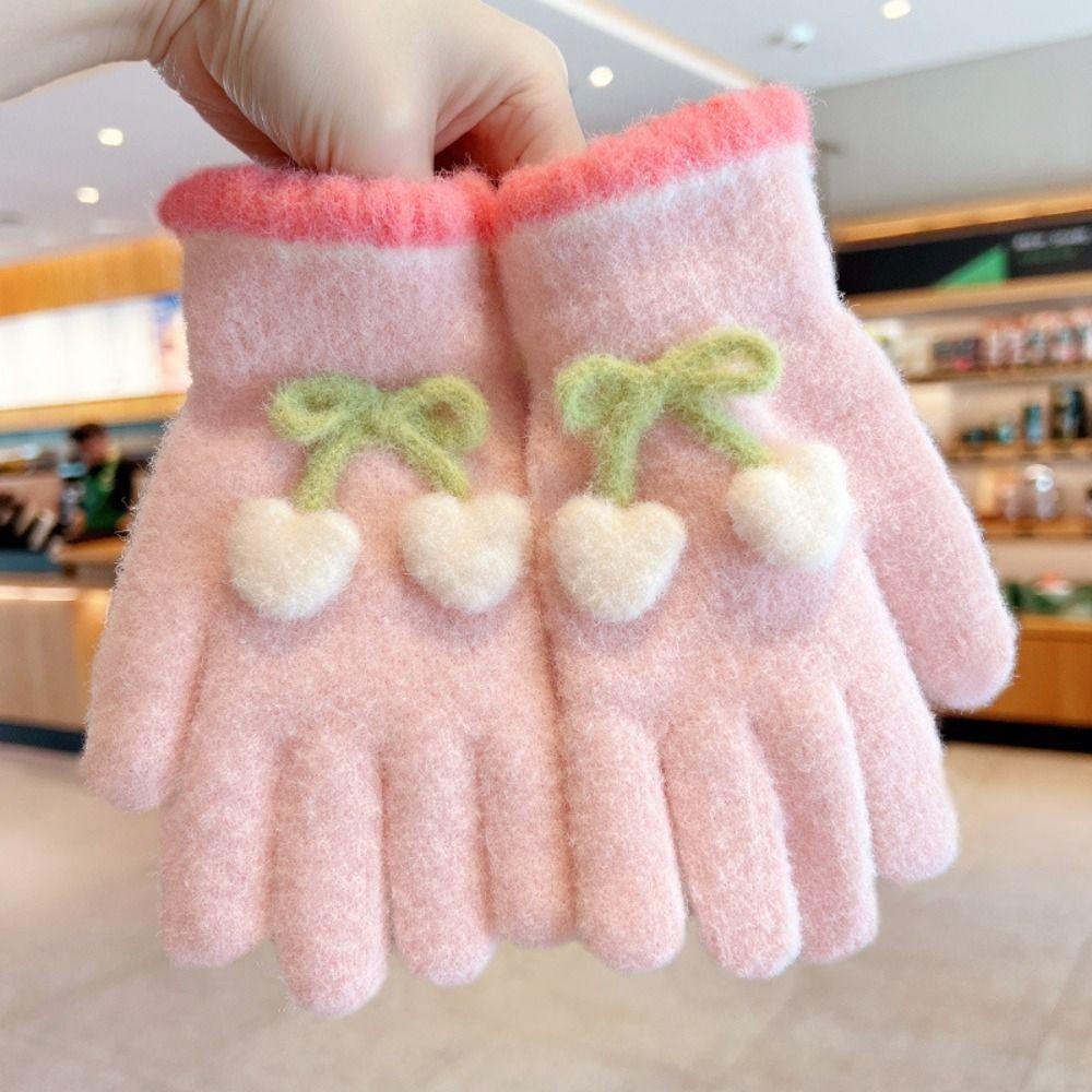 ทามาโต้ เด็กถักถุงมือ,น่ารักเชอร์รี่หนาเด็กเต็มนิ้วถุงมือ,กีฬากลางแจ้งตุ๊กตาฤดูหนาวที่อบอุ่นถุงมือกันลม - รูปที่ 6