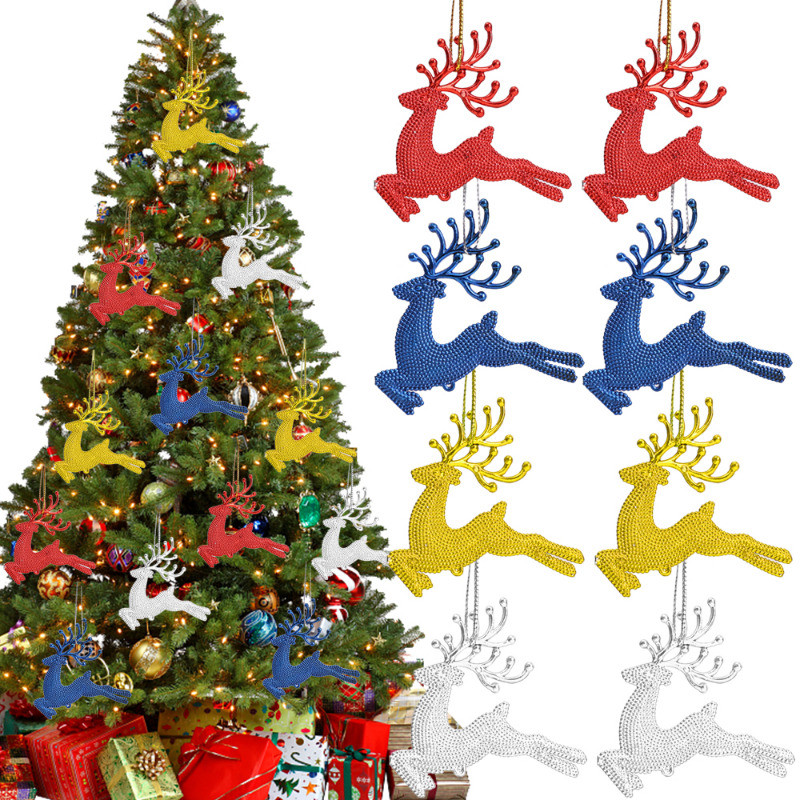 ผลิตภัณฑ์ตกแต่งคริสต์มาส - 6PCS Christmas Tree ตกแต่ง Elk จี้ - ต้นคริสต์มาสแขวนเครื่องประดับ - สําหรับ Wall Window วันขอบคุณพระเจ้า - Merry Christmas อุปกรณ์จัดงานแต่งงาน