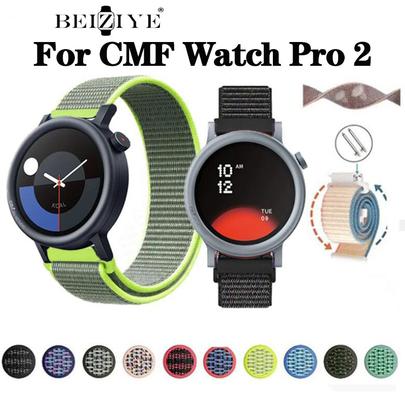สายนาฬิกาไนลอนสําหรับ CMF นาฬิกา Pro 2 กีฬาไนลอนสายรัดนาฬิกาสมาร์ทเปลี่ยนสายนาฬิการะบายอากาศ CMF โดย Nothing สมาร์ทนาฬิกา Pro 2 นาฬิกา