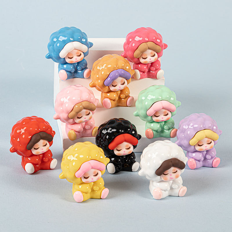 10 ชิ้นสีทึบแกะสาว 3D เรซิ่น Charms สําหรับ DIY (C-4)
