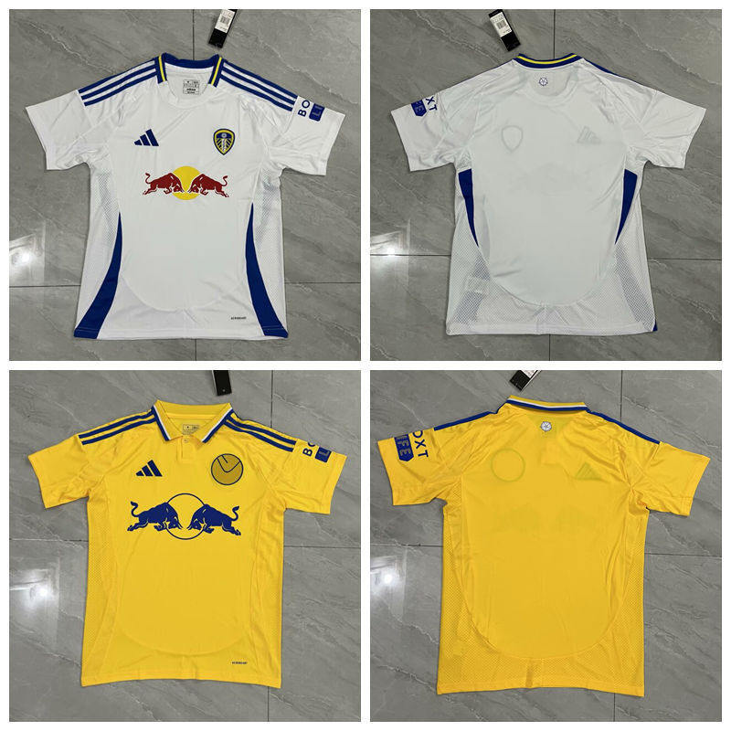 S-4xl แฟน 2425 ใหม่ Leeds United บ้านและสวนเสื้อฟุตบอลคุณภาพสูงแขนสั้นชุดกีฬา S-4XL