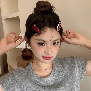 Polka Dot Bangs คลิปอเนกประสงค์ด้านข้าง BB คลิปผมหักคลิปด้านข้าง Duckbill เครื่องประดับผม 1/2 ชิ้น