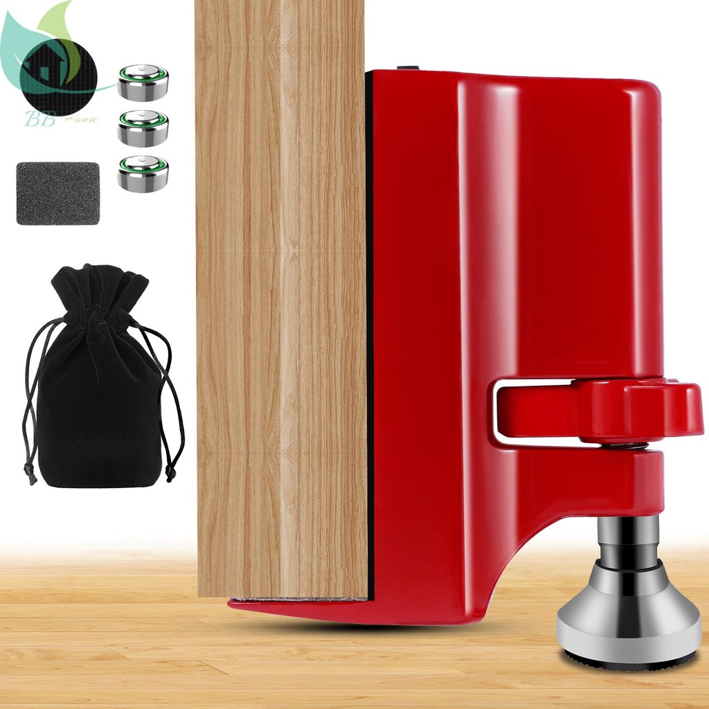 ล็อครักษาความปลอดภัยประตูแบบพกพาพร้อมนาฬิกาปลุก Anti-Theft ประตู Blocker อลูมิเนียม Home Security ประตู Locker สําหรับ Home Hotel Travel SHOPQJC5312