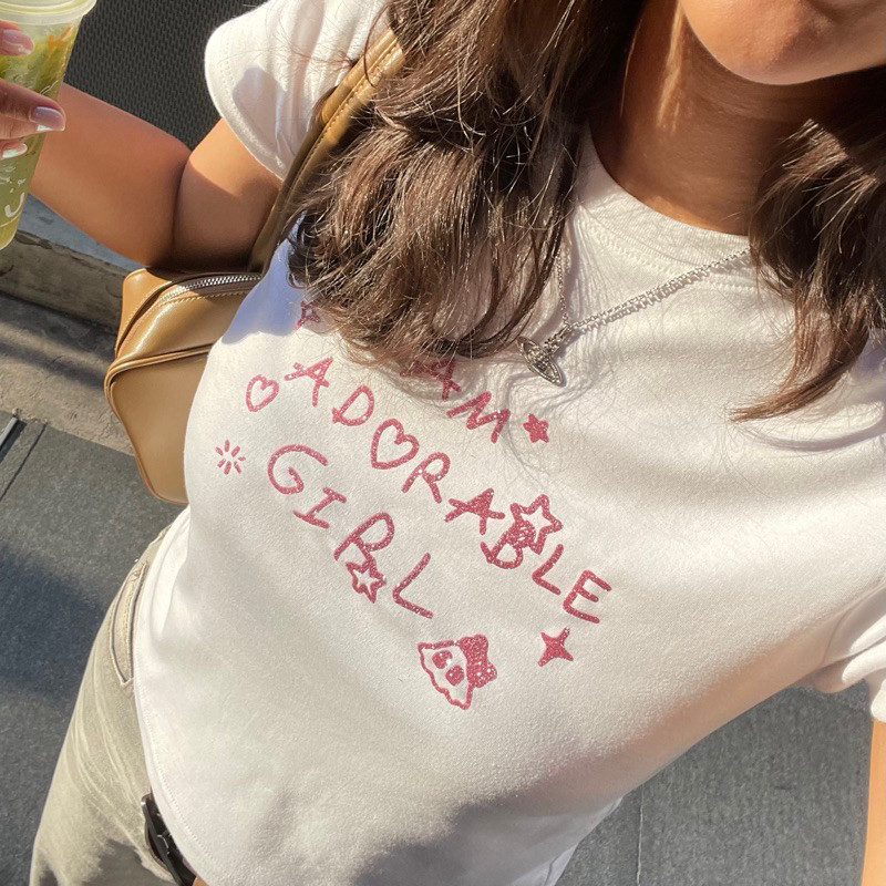 (จัดส่งตลอด 24 ชั่วโมง）Angle Official Babytee Glitter Adorable