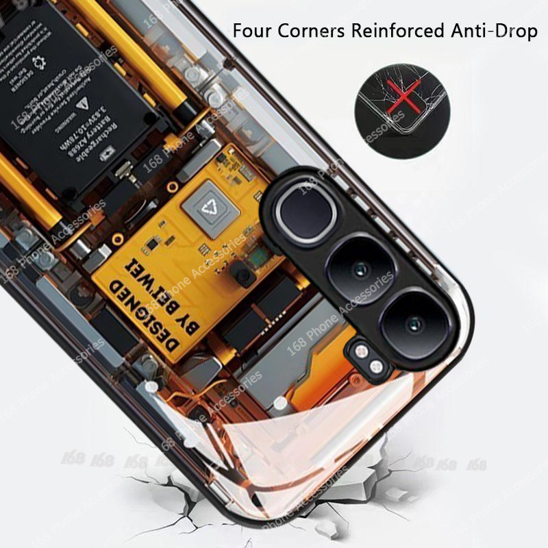 เคส Vivo Y200 5G เคสแผงวงจร PCBA กระจกเย็นหล่อโทรศัพท์เคสเครื่องลมเทคโนโลยีเทรนด์ความรู้สึกโทรศัพท์สําหรับเด็กผู้ชายนักเรียนผู้ชาย - รูปที่ 6