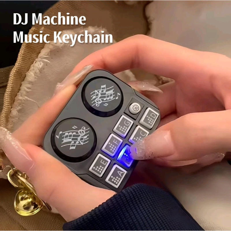 Creative DJ Disc Player เพลงพวงกุญแจ Luminous Sound ของเล่นพวงกุญแจกระเป๋าแขวนจี้กระเป๋าเป้สะพายหลังตกแต่งของขวัญเพื่อน
