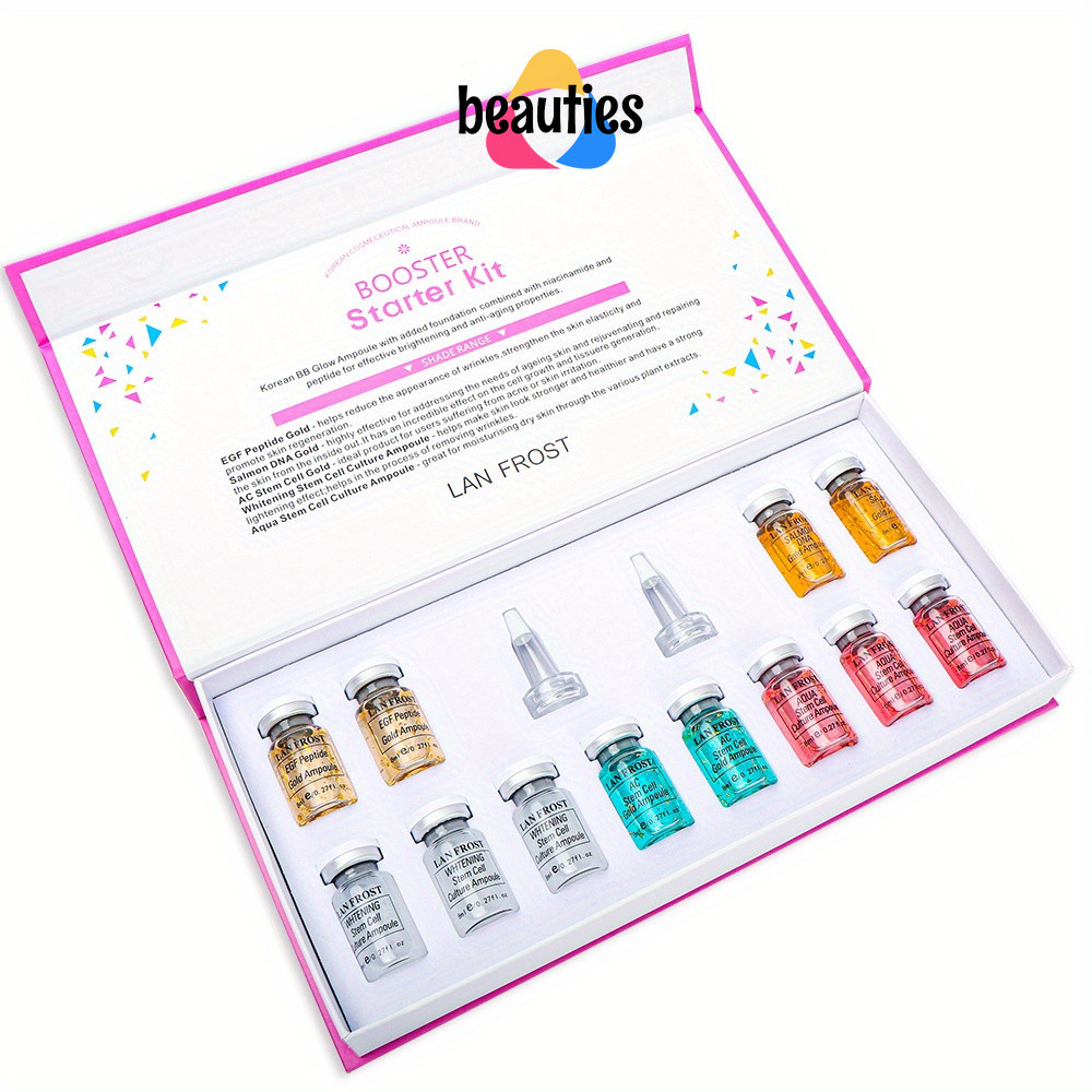 12pcs Derma EGF Gold Ampoule Salmon DNA BB GLOW Meso Serum