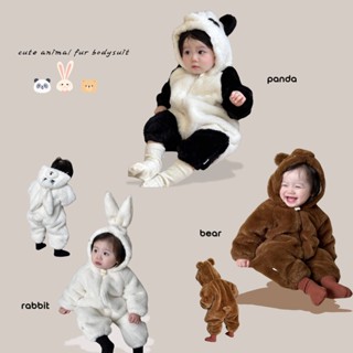 ฤดูหนาว 0-2 ปีทารกแรกเกิด Panda ขนกระต่าย Double-layer Rompe…
