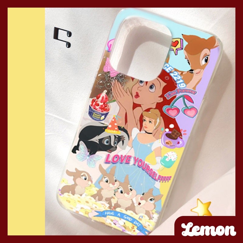 Lemon - เคสโทรศัพท์มือถือ ลายการ์ตูนเจ้าหญิงนางเงือก เหมาะกับฤดูใบไม้ผลิ ฤดูร้อน สําหรับ Iphone 14 13pro XS 11 12 7p