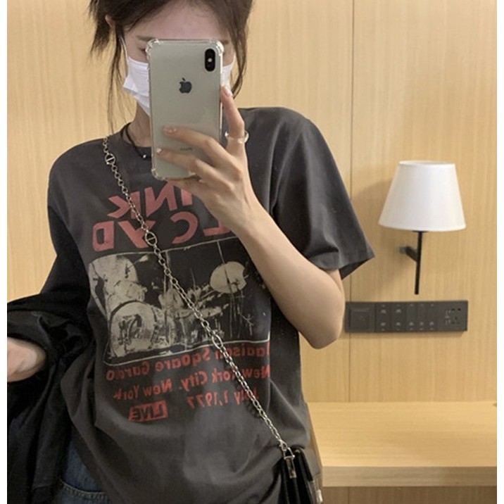 COD (ส่งจากกรุงเทพ)BOOM Shop เสื้อยืดแขนสั้นสไตล์เกาหลี oversize เสื้อผ้าแฟชั่นวัยรุ่น cotton 100 S-3XL