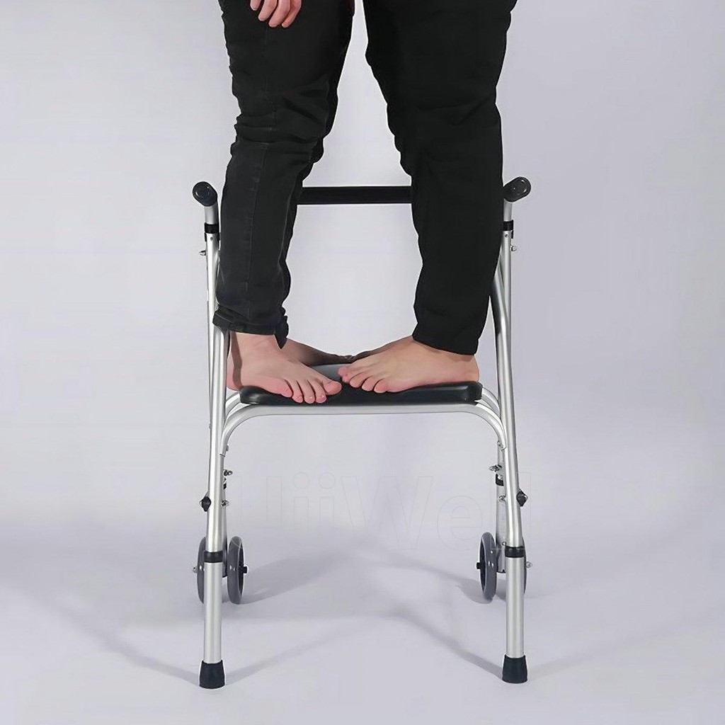 UiiWell  Megawell ครบเรื่องสุขภาพ  Walker ช่วยเดิน **มีล้อเปลี่ยนขาได้** walker พับได้ วอคเกอร์ 4 ขา