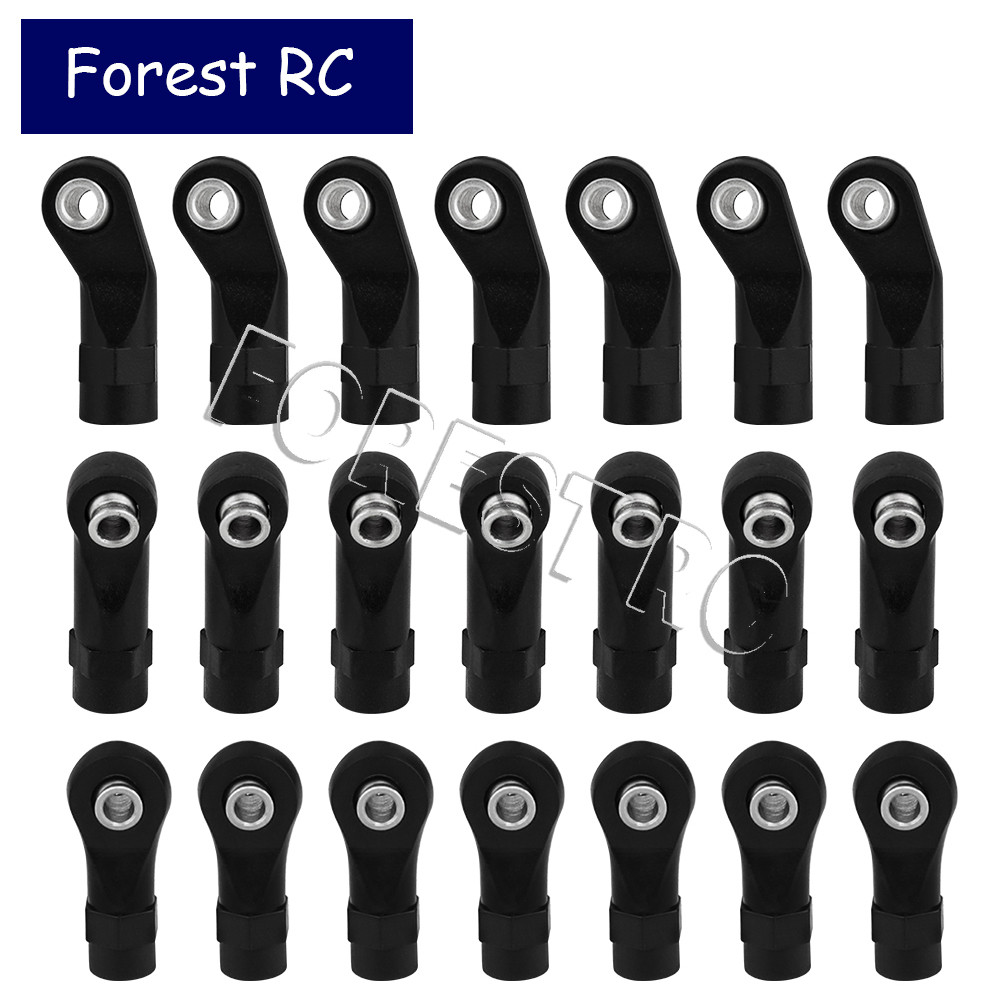 10/50 ชิ้นพลาสติก M3 M4 Ball Bent ตรงหัว Linkage ดึง Rod Tie Rod End Ball หัวสําหรับ Axial SCX10 1/10 RC Crawler รถ DIY อะไหล่