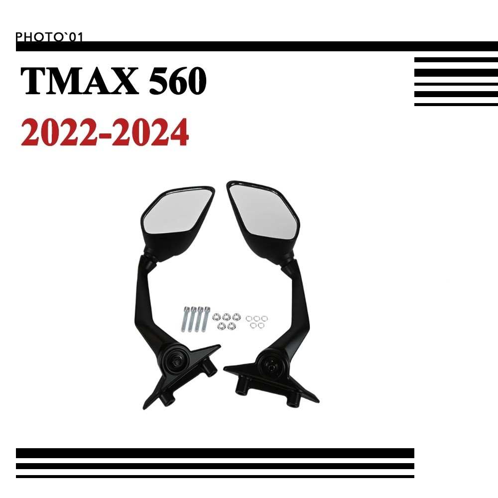 Jjmoto เหมาะสําหรับ Yamaha TMAX 560 TMAX560 กระจกมองหลังกระจกมองหลังสะท้อนแสง 2022 2023 2024