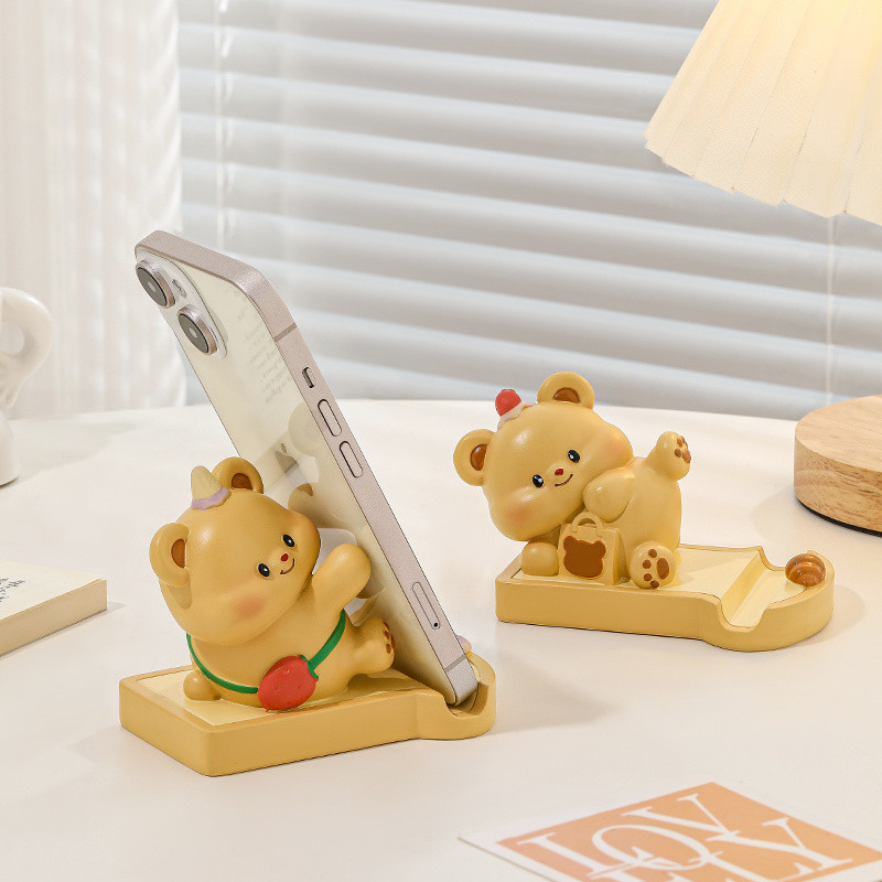 [อาเรีย] ที่วางโทรศัพท์หมีเนยเครื่องประดับการ์ตูนน่ารัก