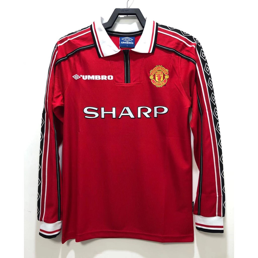 Retro 98-99 Manchester United Home Long Sleeves Football MEN Jersey AAA S-2XL