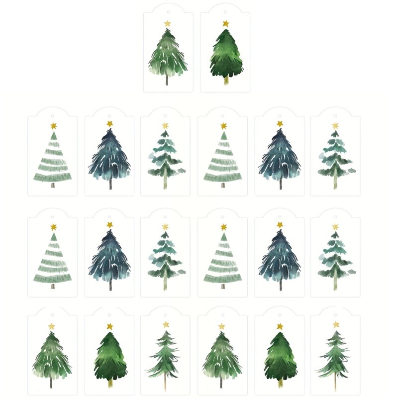 Amoy 20 ชิ้นคริสต์มาส Tagged ป้ายคริสต์มาสเครื่องประดับต้นคริสต์มาส Tagged สําหรับห่อของขวัญปัจจุบัน