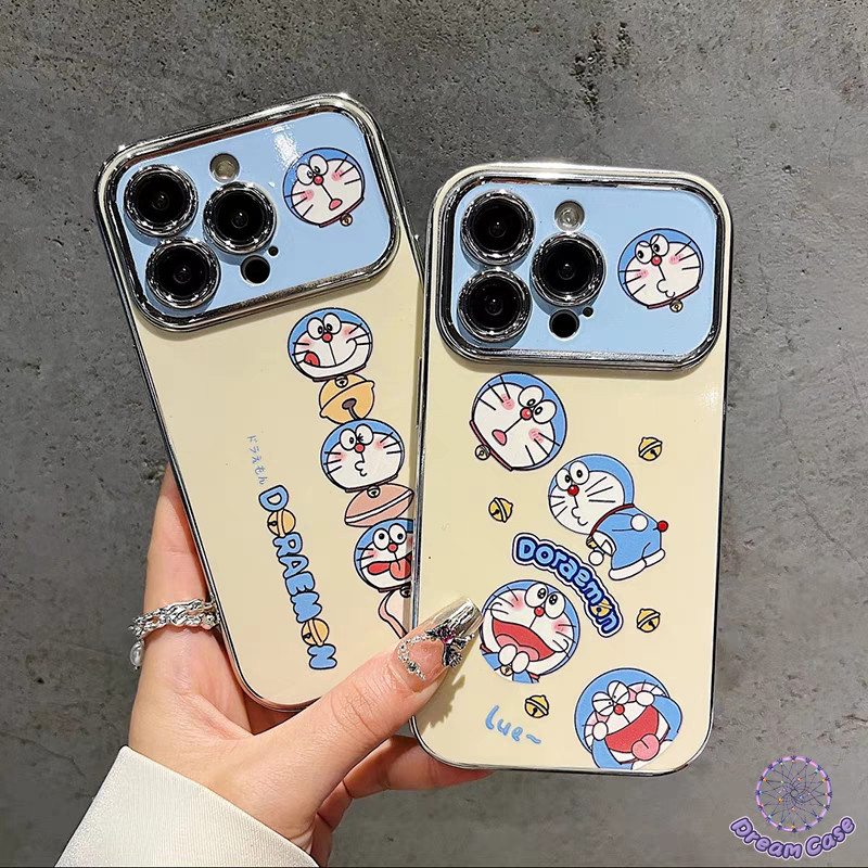 การ์ตูนรักโดราเอมอนแผ่นไฟฟ้าอ่อนนุ่ม เคส IPhone XR 15 11 13 16 14 12 Pro Max 7Plus 14 15 13 16 8 Plus X XS Max