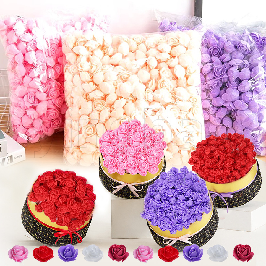200 ชิ้นตุ๊กตาหมีกุหลาบ 3.5 ซม. โฟมวันวาเลนไทน์ตกแต่งงานแต่งงานคริสต์มาสสําหรับบ้าน ทําเอง ของขวัญกล่องดอกไม้ประดิษฐ์