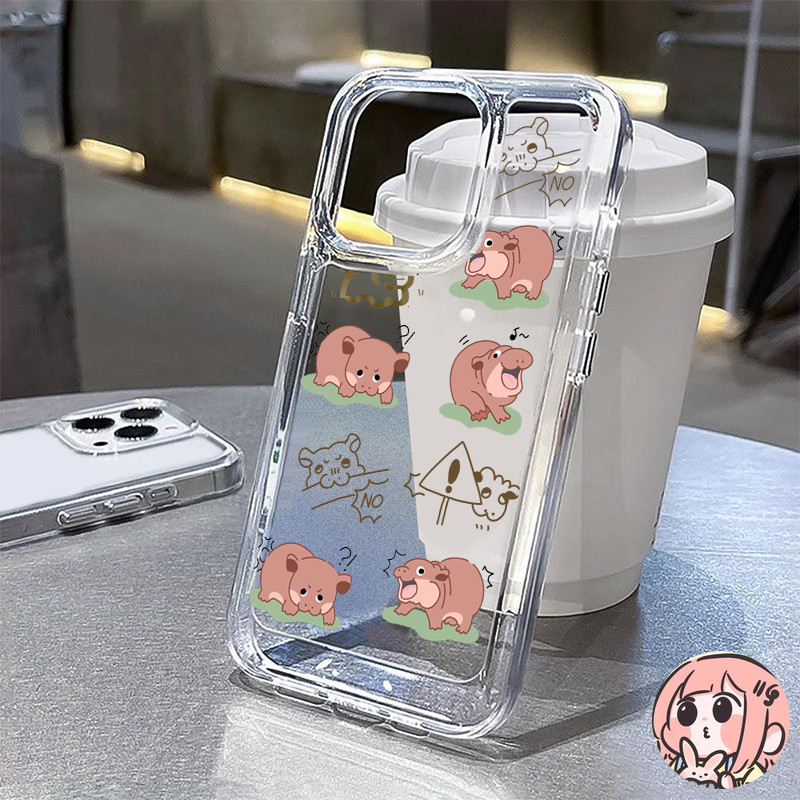 การ์ตูนตลกน่ารักๆ หมูเด้ง เข้ากันได้สำหรับ เคสไอโฟน 13 12 11 14 15 Pro Max XR X XS Max 6 6s 7 8 Plus SE 2020 ปกอ่อนใส