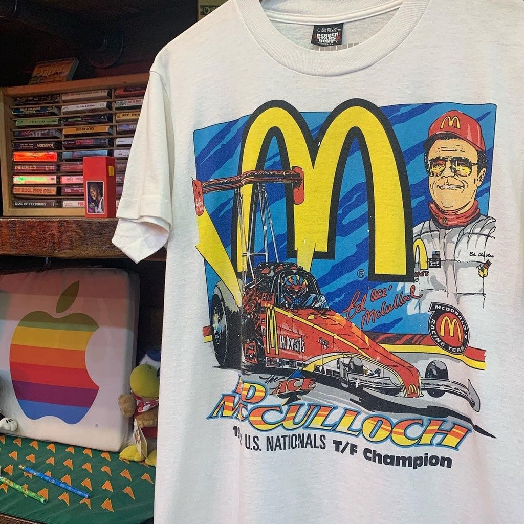 Áo Thun Tay Ngắn Cổ Tròn In Hình Xe Hơi Mcdonald 'S Phong Cách Đường Phố Âu Mỹ Cá Tính Cho NamSize S-5XL