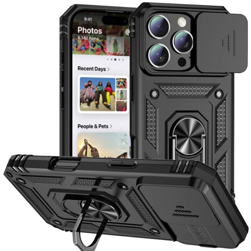 Shock Stop Case น้ําหนักพร้อมขาตั้งโลหะสําหรับ IPphone 16 Pro Max 15 Pro Max 14 Pro Max 13 Pro Max