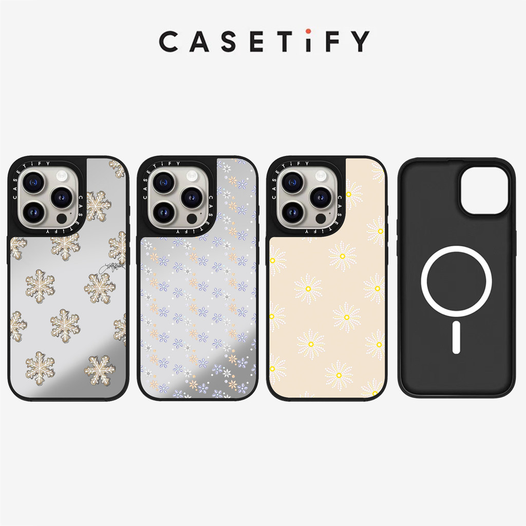 กระจกแม่เหล็ก McKinley Snowflake Hard Anti fall เคสโทรศัพท์สําหรับ iPhone 16 Pro Max 16 Plus 15 Pro Max 16 15 14 13 12 11 เคสกันกระแทกด้านหลังอะคริลิคปลอก