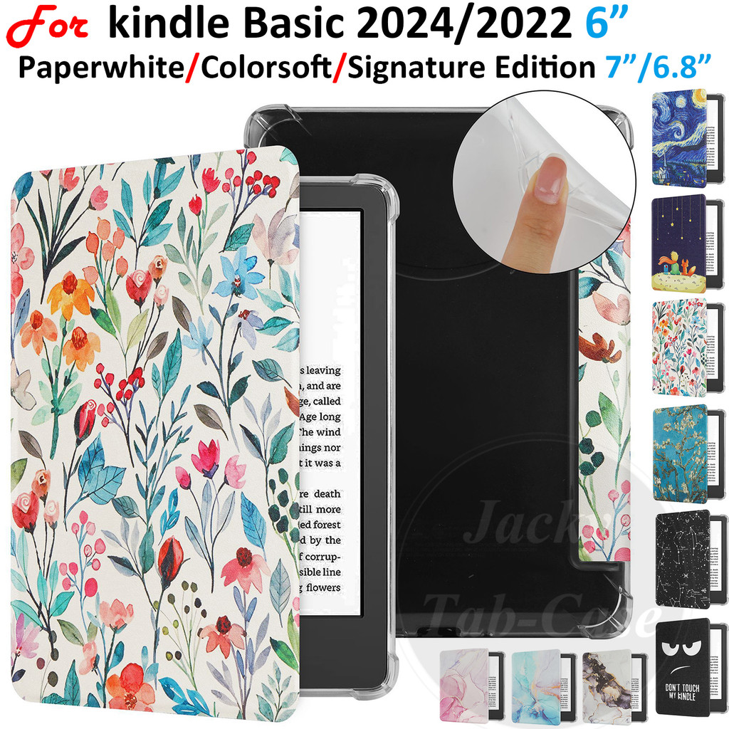 สําหรับ Kindle Paperwhite 12th 11th Generation 6.8 "7 "E-book ฝาครอบรูปแบบ Soft TPU สําหรับ Kindle C