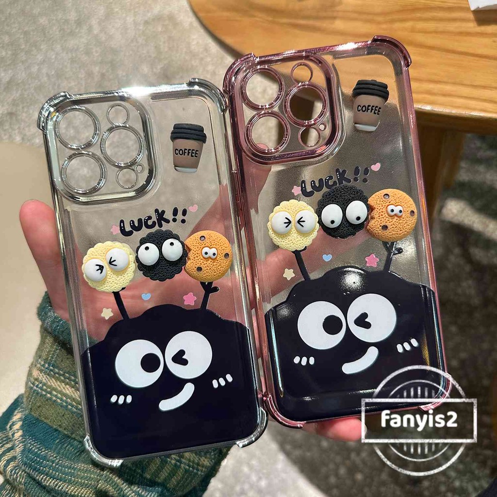 SAMSUNG สําหรับsamsung A55 A15 A05S A54 A34 A12 A13 A14 A50 A32 A25 A24 A23 A51 A52 A53 A50 A22 A03 ปลอก 3Dการ์ตูนตุ๊กตาเคสโทรศัพท์ชุบสี่มุมป้องกันฤดูใบไม้ร่วง