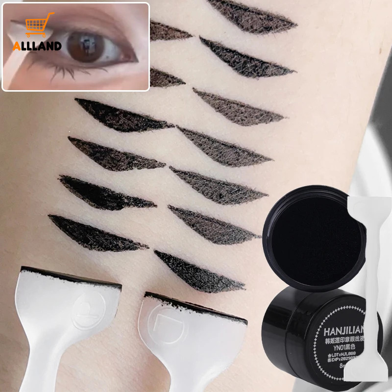 ตราประทับอายไลเนอร์สีดําสําหรับผู้เริ่มต้น ทําเอง ดวงตา ซับ ปั๊มขยายขนตาซีลกันน้ําตาแต่งหน้ายาวนานตาแม่แบบ