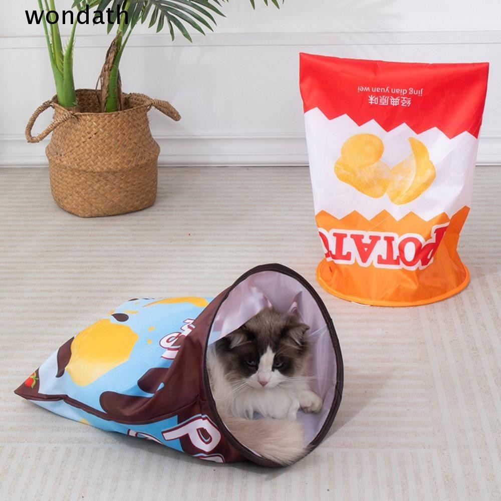 Wonda ของเล่นอุโมงค์สัตว์เลี้ยง, กระเป๋าเจาะแมวแบบพับได้ในร่ม, บรรเทาความเบื่อหน่ายทําให้เสียงรบกวนอุปกรณ์สัตว์เลี้ยงแมวของเล่นแบบโต้ตอบสําหรับแม