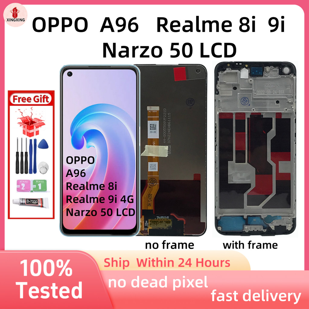 สําหรับ OPPO A96 Realme 8i 9i Narzo 50 จอแสดงผล LCD Touch Screen Digitizer เปลี่ยน 6.59