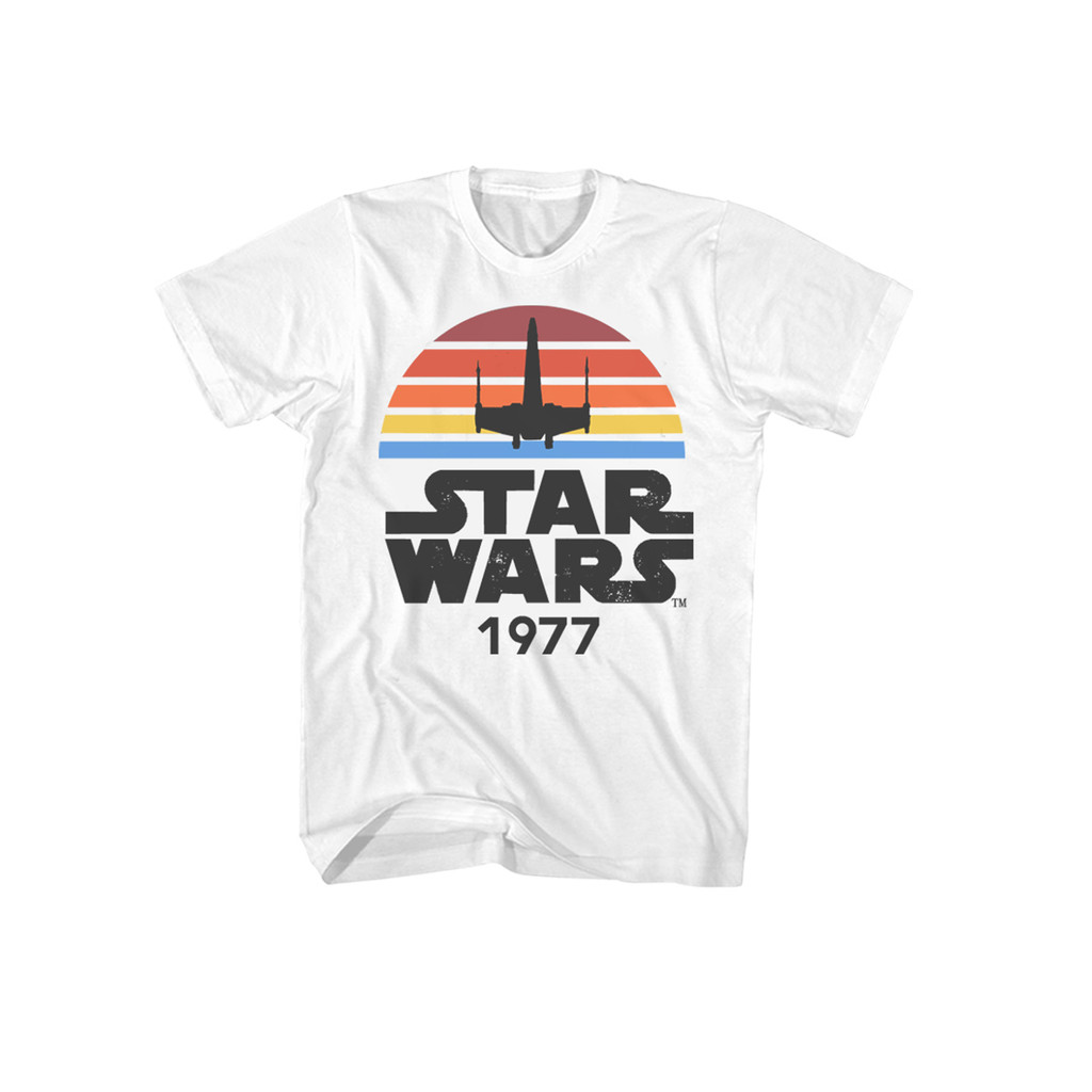 1977 American Casual Star Wars Movie Joint ฤดูร้อนสไตล์ใหม่ Retro ยุโรปสไตล์อเมริกัน Street เสื้อยืดผู้ชายเสื้อยืดขนาดใหญ่ ราคา ถูกที่สุด ดีลบีเคเค แกลเลอรีภาพที่ 2