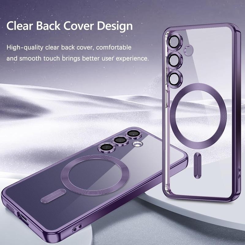 Case S25ultra S24ultra เคสชาร์จไร้สาย พร้อมเลนส์ For Samsung Galaxy S22 S23 S24 S25 Plus ultra FE S24FE S23FE แม่เหล็ก - รูปที่ 5