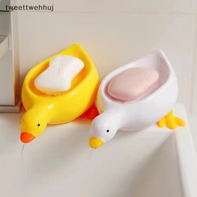 Tw 1PC เป็ดสีเหลืองรูปร่างกล่องสบู่การ์ตูนจานสบู่ Drainable ผู้ถือสบู่คอนเทนเนอร์จานสบู่สําหรับถาดอุปกรณ์ห้องน้ํา huj - รูปที่ 7