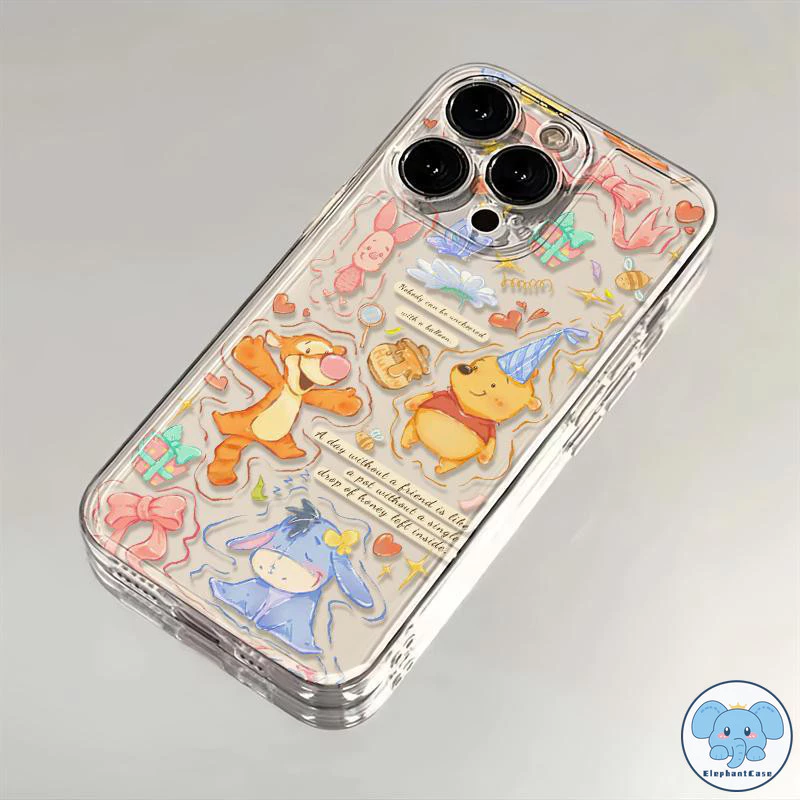 เคสใสลายวินนี่ทิกเกอร์สุดเทรนด์อนิเมะ เคสไอโฟน16 เคส IPhone 17 air 13 16 11 15 12 14 Pro Max XS X XR Max 7 8 Plus SE