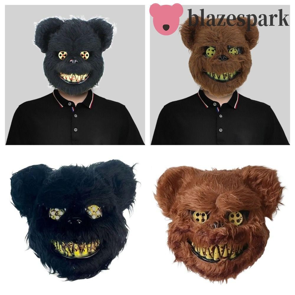Blazespark หน้ากากฮาโลวีน, เทศกาลผีน่ากลัว Bloody Plush Bunny หน้ากาก, ความคิดสร้างสรรค์ตลกสัมผัสฟัน Stage Performance Props หน้ากากหมีเลือดผู้หญิง